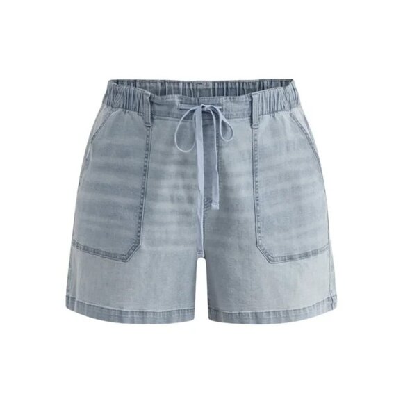 Terra & Sky Women's Plus Size Pull On Denim Shorts, 5" Inseam, Size 4X (28w-30w) - Picture 1 of 4